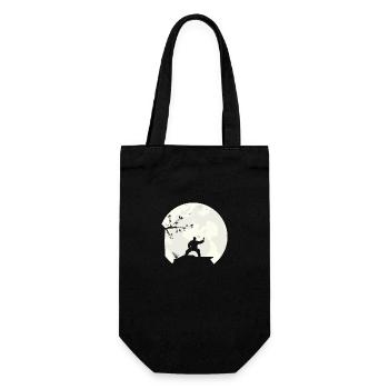 Tai Chi Shadow Boxing Full Moon Moon Silhouette - Gift Bag for Bottles - black - Front