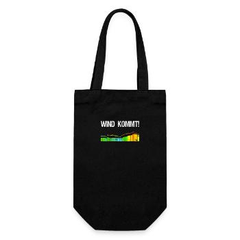 Wind kommt Kiter Surfer Spruch Kitesurfer Geschenk - Geschenkbeutel für Flaschen - Schwarz - Vorne