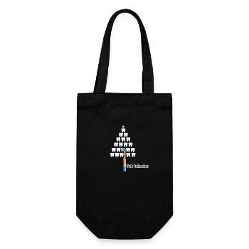 Weiße Weihnachten Zähne, Tannenbaum Zahnarzt Zahn - Geschenkbeutel für Flaschen - Schwarz - Vorne