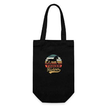 Tinker Pferd Flüster Retro Style für Reiter - Geschenkbeutel für Flaschen - Schwarz - Vorne
