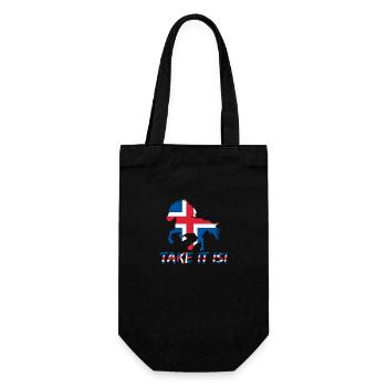 Icelandic horse Take it Isi saying flag - Gift Bag for Bottles - black - Front