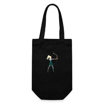 Double exposure art archery girl gift - Gift Bag for Bottles - black - Front