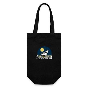 Wolf animals gift idea - Gift Bag for Bottles - black - Front