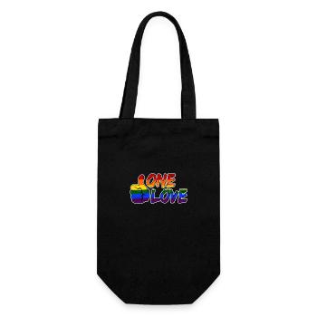 One Love - rainbow thumb - LGBTQ - queer - Gift Bag for Bottles - black - Front