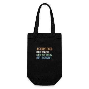Altenpfleger Mann Legende Spruch Lustig Geschenk - Geschenkbeutel für Flaschen - Schwarz - Vorne