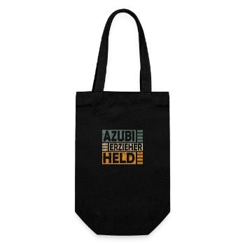 Erzieher Azubi Held Spruch Retro für Ausbildung - Geschenkbeutel für Flaschen - Schwarz - Vorne