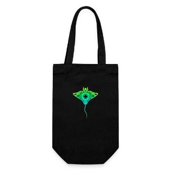 Maori ray Polynesian tribal tattoo gift idea - Gift Bag for Bottles - black - Front