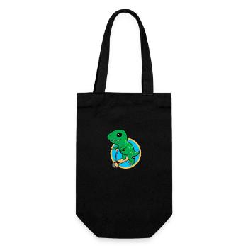 Dino Scooter Dino Lover Funny Gift Idea - Gift Bag for Bottles - black - Front