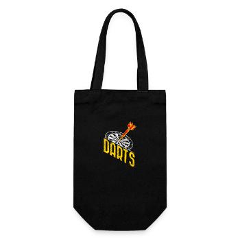 Cooles Darts Shirt mit Dartscheibe und Dartpfeile - Geschenkbeutel für Flaschen - Schwarz - Vorne