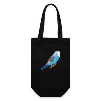 Perruche bleue / Blue Budgie I - Sac à bouteille - noir - Devant