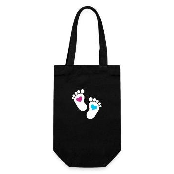 Bébé pieds parents enfant en bas âge fils enceinte - Sac à bouteille - noir - Devant