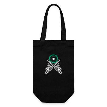 Tree cutter with chainsaw and chainsaw tree stump - Gift Bag for Bottles - black - Front