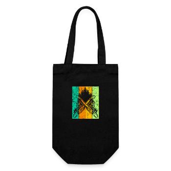 Bûcheron Rétro Design avec tronçonneuse tronçonneuse - Sac à bouteille - noir - Devant