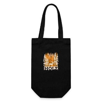 Cadeau d'arbres rétro bois forêt bûcheron - Sac à bouteille - noir - Devant