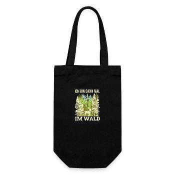 Ich bin dann mal im Wald Wildtier Jagd Geschenk - Geschenkbeutel für Flaschen - Schwarz - Vorne
