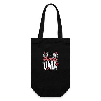 Hunde Oma Geschenk Hundesitter Hundebesitzer - Geschenkbeutel für Flaschen - Schwarz - Vorne