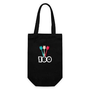Dartspieler Dart Design Dartpfeile 180 Triple 20 - Geschenkbeutel für Flaschen - Schwarz - Vorne