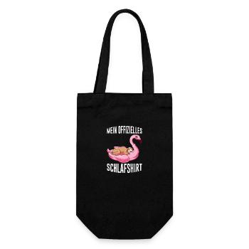 Schlafshirt mit Flamingo und Faultier Chill Relax - Geschenkbeutel für Flaschen - Schwarz - Vorne