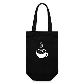 Coffee Bean Coffee Cup Coffee Caffeine Gift - Gift Bag for Bottles - black - Front