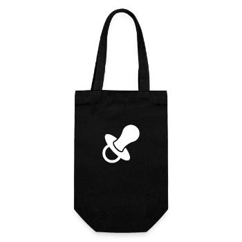 Schnuller Geschenk Kleinkind Baby Schwangerschaft - Geschenkbeutel für Flaschen - Schwarz - Vorne