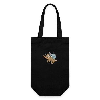 Sleeping cute koala sloth gift - Gift Bag for Bottles - black - Front