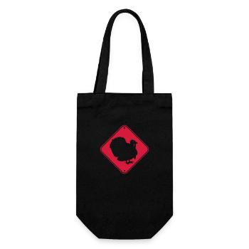 Warning turkey sign - Gift Bag for Bottles - black - Front