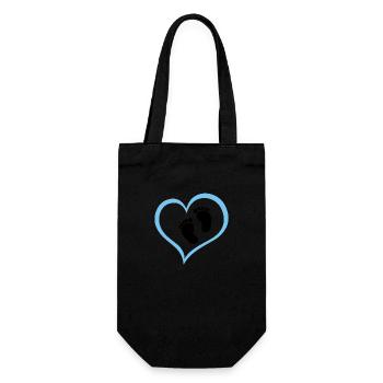Baby Boy Footprint with Heart - Gift Bag for Bottles - black - Front