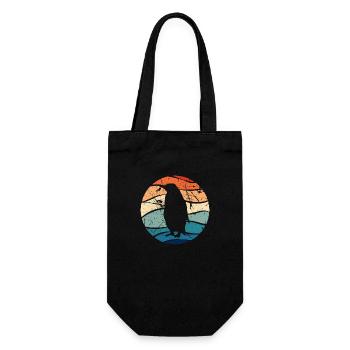 Pinguin Pinguine Tier Eis Vogel Retro Geschenk - Geschenkbeutel für Flaschen - Schwarz - Vorne