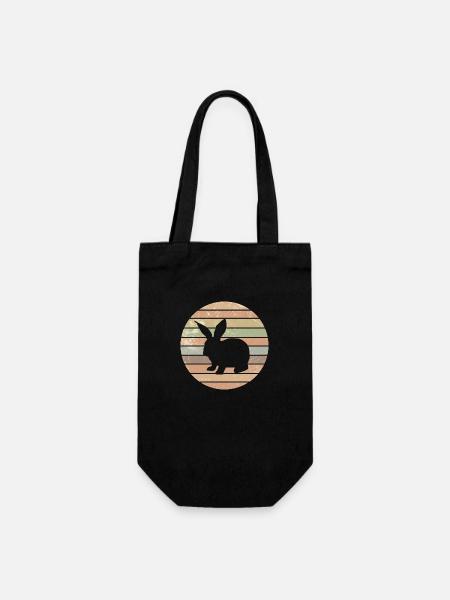 Lapin Lapin Lapin de Pâques Cadeau Rétro Lapin - Sac à bouteille - noir