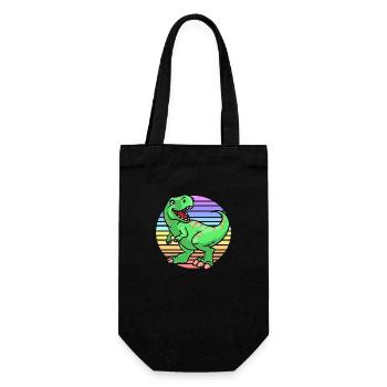 Coucher de soleil sur les dinosaures - Sac à bouteille - noir - Devant