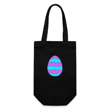 Osterei bunt Hase Geschenk Osterhase Ostern Ei - Geschenkbeutel für Flaschen - Schwarz - Vorne