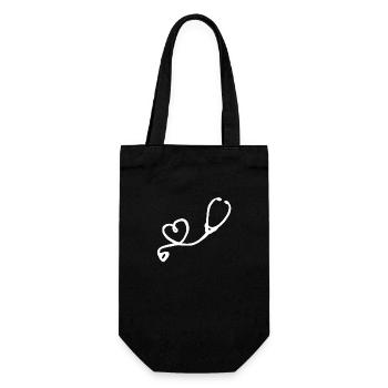 Médecin cœur médecin assistant médical femme médecin - Sac à bouteille - noir - Devant