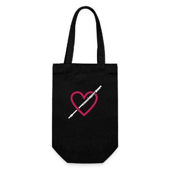 Coeur Flûte de l’amour Musique - Sac à bouteille - noir - Devant
