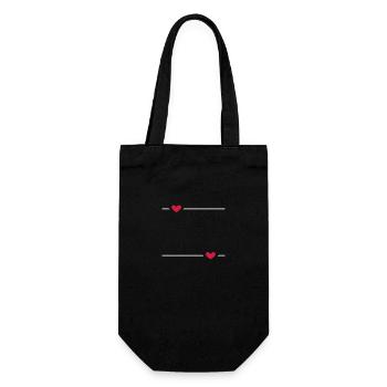 Line Heart Stroke Ornament - Gift Bag for Bottles - black - Front