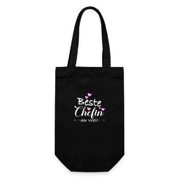 Chefin Beste Welt Verabschiedung Spruch Geschenk - Geschenkbeutel für Flaschen - Schwarz - Vorne