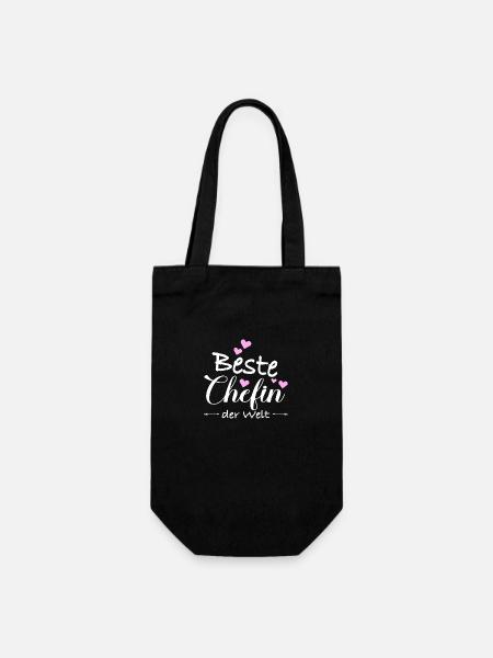 Chefin Beste Welt Verabschiedung Spruch Geschenk - Geschenkbeutel für Flaschen - Schwarz