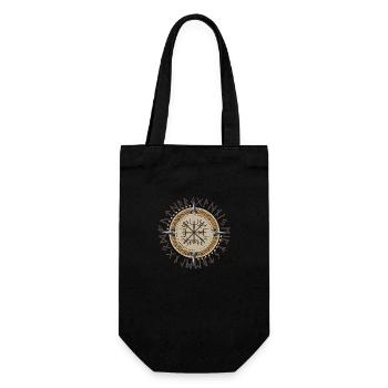 Vikings Vegvisir Krieger Geschenkidee - Geschenkbeutel für Flaschen - Schwarz - Vorne