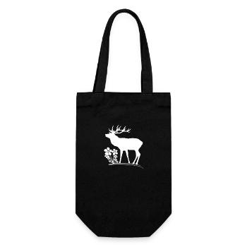 Cerf sauvage avec fleurs, animaux, cerfs, cerfs - Sac à bouteille - noir - Devant