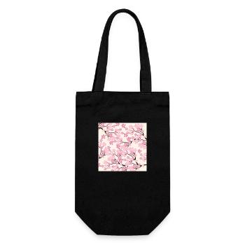 Pink Cherry Blossom Pattern - Sakura - Gift Bag for Bottles - black - Front