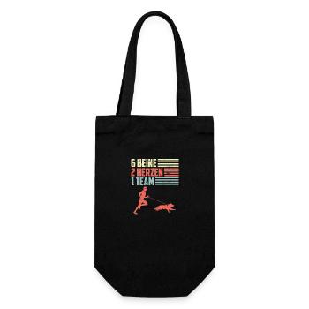 Canicross Hundesport Laufen mit Hund Geschenk - Geschenkbeutel für Flaschen - Schwarz - Vorne