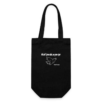 Picasso Quote Birthday Peace Dove, Grow riper - Gift Bag for Bottles - black - Front