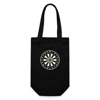 Dartscheibe Darts Dartspieler Motiv - Geschenkbeutel für Flaschen - Schwarz - Vorne