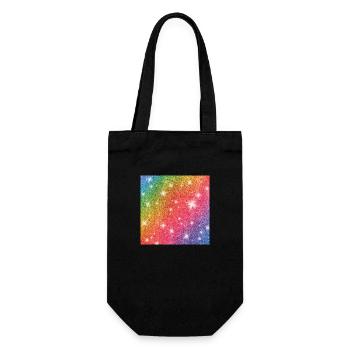 Regenbogen, bunte Design Geschenk für Frauen & Mädchen - Geschenkbeutel für Flaschen - Schwarz - Vorne