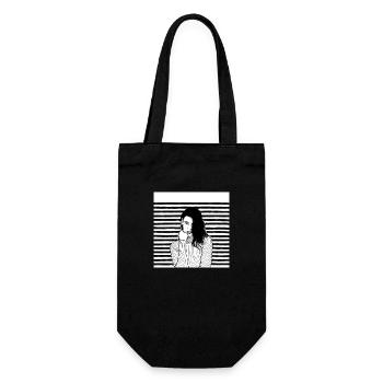 Stripes Black White - Gift Bag for Bottles - black - Front