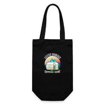 Letztes sauberes Campingshirt Wohnwagen Camper - Geschenkbeutel für Flaschen - Schwarz - Vorne