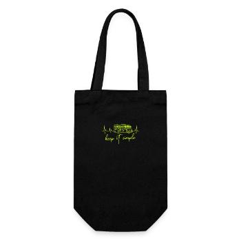 Motorhome Motorhome Heartbeat Heart Line - Gift Bag for Bottles - black - Front