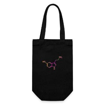 Serotonin Molekül Chemie Glück Geschenkidee - Geschenkbeutel für Flaschen - Schwarz - Vorne