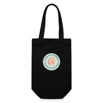 Hard of hearing please be patient deaf - Gift Bag for Bottles - black - Front