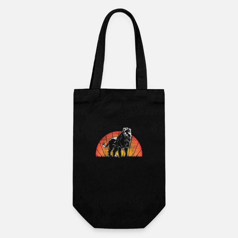 Löwe Mähne Tier - Geschenkbeutel für Flaschen - Schwarz