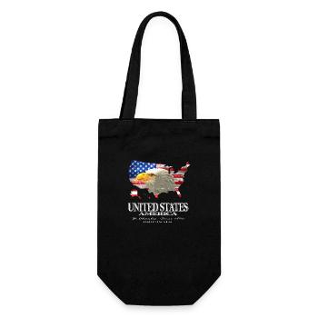 United States America USA Flag White-headed Eagle - Gift Bag for Bottles - black - Front